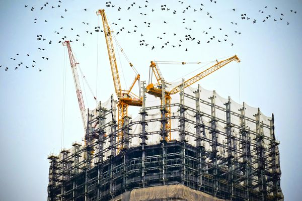 Engineers coordinating structural steel and facade design